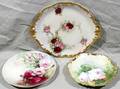 051227 LIMOGES HANDPAINTED PORCELAIN PLATES C1910