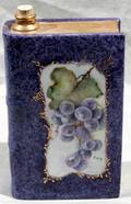 051226 LIMOGES PAINTED PORCELAIN BOOKFORM FLASK