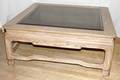 050177 MARGE CARSON SQUARE GLASS TOP COFFEE TABLE