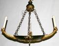 050145 FRENCH EMPIRE STYLE BRONZE  METAL CHANDELIER