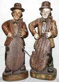 050167 WOOD  COMPOSITION FIGURES OF CLOWN MUSICIANS