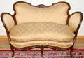 091255 LOUIS XV STYLE WALNUT LOVESEAT C1930 L57