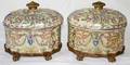 091238 FRENCH STYLE DECORATIVE PORCELAIN BOXES PAIR