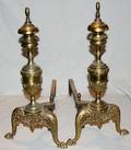 091247 BRASS ANDIRONS PAIR H21