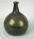 Blown green glass ovoid demijohn bottle early 19th c