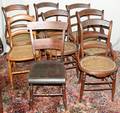 081285 LATE VICTORIAN WALNUT SIDE CHAIRS WCANE