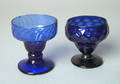 Stiegel type blown cobalt glass footed salt ca 1780