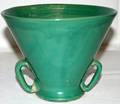 080180 HAND MADE GREEN POTTERY BOWL H55 DIA7