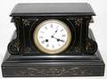071238 FRENCH BLACK BELGIAN MARBLE MANTEL CLOCK