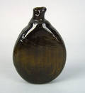 Midwestern blown dark amber glass bottle ca 1830