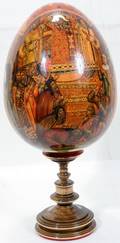 070129 A A KETAEV WOOD GOLD LEAF  ENAMEL EGG