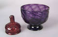 Stiegel type blown amethyst glass footed open sugar ca 1780
