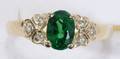 070101 TSAVORITE GARNET DIAMOND  14K GOLD RING