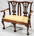 062159 CHIPPENDALE STYLE MAHOGANY CHILDRENS SETTEE