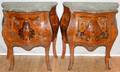 062144 FRENCH STYLE MARBLE TOP BOMBE COMMODES C1960