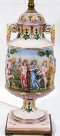 060224 ITALIAN CAPO DI MONTE PORCELAIN BOUDOIR LAMP