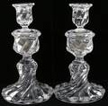 051235 BACCARAT CRYSTAL CANDLESTICKS PAIR H9