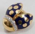 090256 18K YELLOW GOLD  ENAMEL LADY BUG PIN