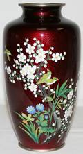 080196 JAPANESE CLOISONN VASE C1950 H10 DIA5