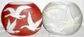 072189 PHOENIX GLASS SCULPTURED WILD GEESE VASES