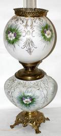 071289 VICTORIAN GONEWTHEWIND MILK GLASS LAMP