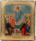 061284 RUSSIAN WOOD PANEL ICON THE RESURRECTION
