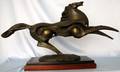 063083 MODERN CAST BRONZE SCULPTURE REARING HORSE