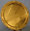 063074 GOLDPLATED METAL SERVING TRAY DIA20