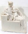 052232 COMPOSITION SCULPTURE SEATED MOTHER WCHILD