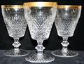 091313 CUT CRYSTAL GOBLETS WGILT EDGE ELEVEN