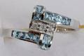 090299 14K WHITE GOLD TOPAZ  DIAMOND RING