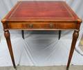 090276 SHERATON STYLE MAHOG LEATHER TOP GAMES TABLE