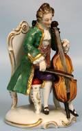 082192 THURINGIA GERMAN PORCELAIN MUSICIAN H55