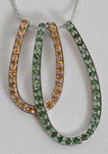 080253 14K GOLD YELLOW SAPPHIRE TSAVORITE NECKLACE