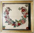 072207 VICTORIAN WOOL FLORAL WREATH H20 W20
