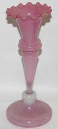 072203 VICTORIAN PINK BLOWN GLASS EPERGNE W VASE