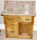 071314 AMERICAN OAK WASH STAND WMARBLE TOP H36