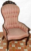 071312 VICTORIAN CARVED WALNUT ARMCHAIR C1870