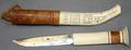070197 ESKIMO IVORY HANDLE KNIFE L45 BLADE