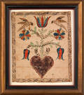 Southeastern Pennsylvania watercolor fraktur ca 1800