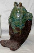 062241 CHINESE HAND MADE POTTERY FISH H11 W7