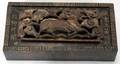 062237 CHINESE GILT WOOD SLIDING TOP BOX ANTIQUE