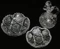 061323 CUT GLASS BOWLS  CRUET C1900