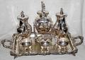 061293 SHERIDAN SILVERPLATE TEA  COFFEE SET W TRAY