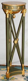 063087 EMPIRE STYLE WOOD PEDESTAL W MARBLE TOP