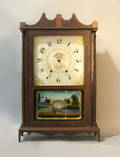 Wadsworths Federal mahogany pillar  scroll clock