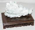 050294 CHINESE GREEN JADE CABBAGE SCULPTURE WSTAND