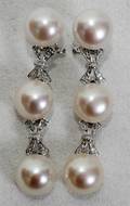 050269 14K WHITE GOLD DIAMOND  PEARL EARRINGS