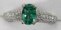 042234 1CT EMERALD  1CT DIAMOND RING