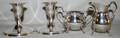 091354 STERLING CANDLESTICKS PAIR SUGAR  CREAMER